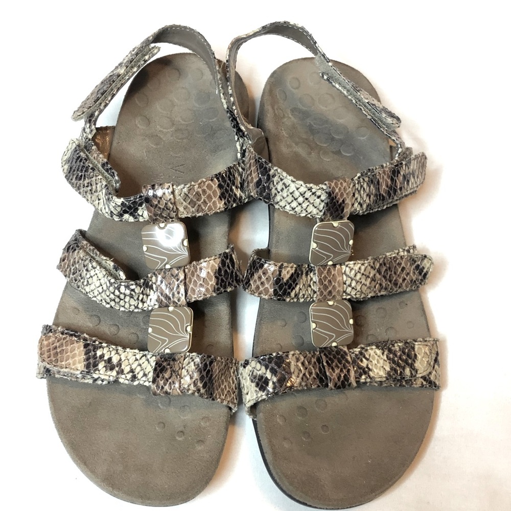 Vionic Orthaheel snakeskin sandals